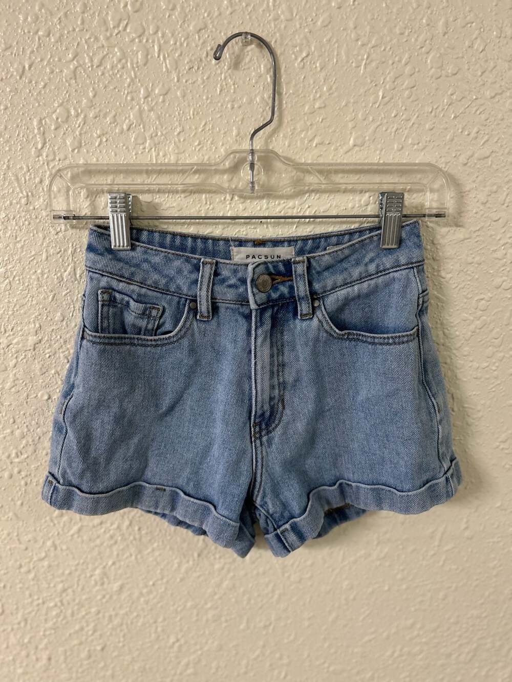 PacSun Blue Denim Mom Shorts Cuffed Hem Size 22